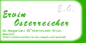 ervin osterreicher business card